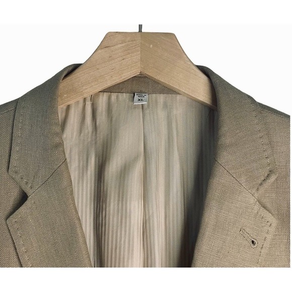 Murano Baird McNutt Linen Sport Coat Mens Size XL Camel Tan Surgeons Cuffs $295 - Picture 3 of 11